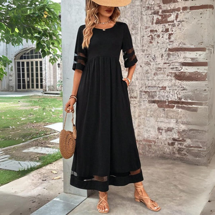 Gail™ - Elegant Round-Neck Long Dress