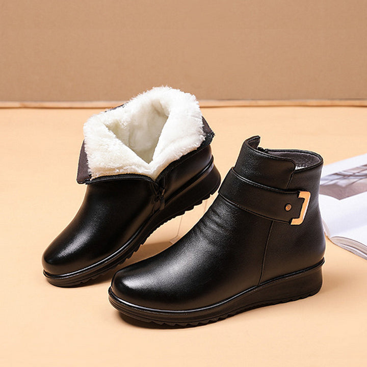 Khalil™ - Women's Metal Buckle Leather Waterproof Boots