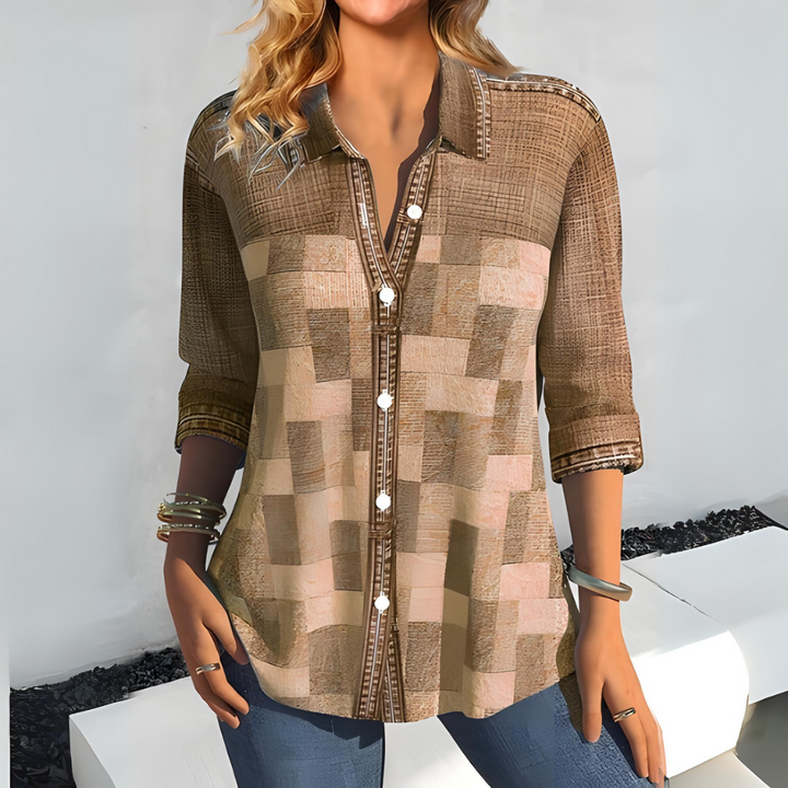 Cristy™ - Women's Long- Sleeved Casual Checked Blouse