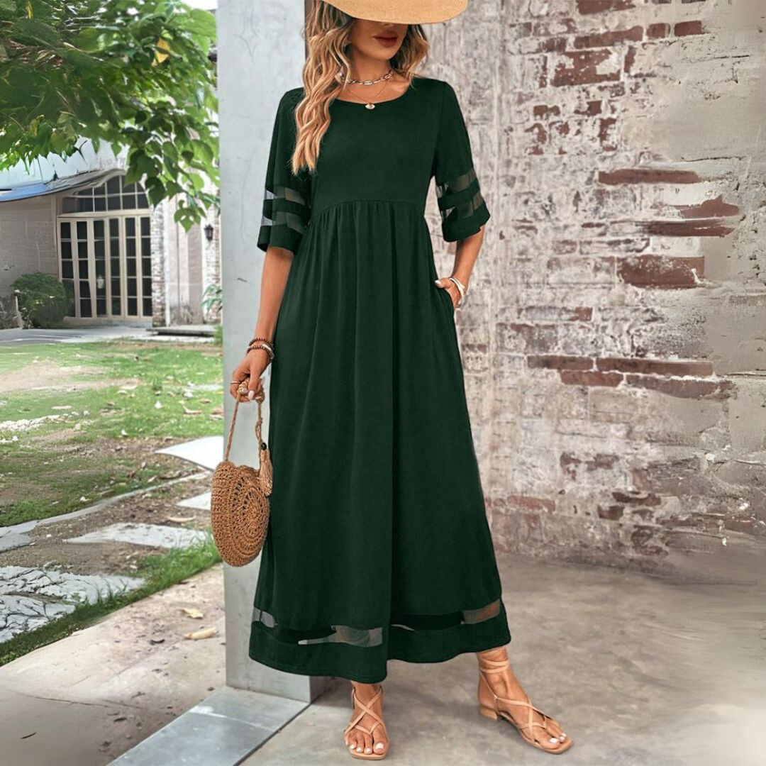 Gail™ - Elegant Round-Neck Long Dress