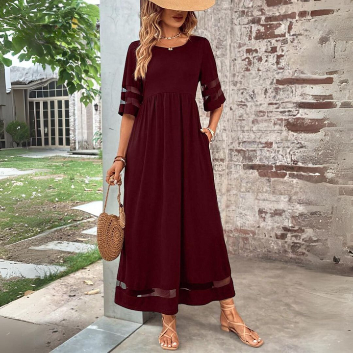 Gail™ - Elegant Round-Neck Long Dress