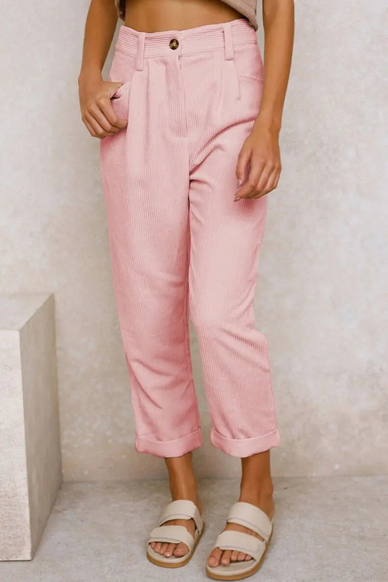 Elizia™ - Retro High-Waisted Corduroy Pants