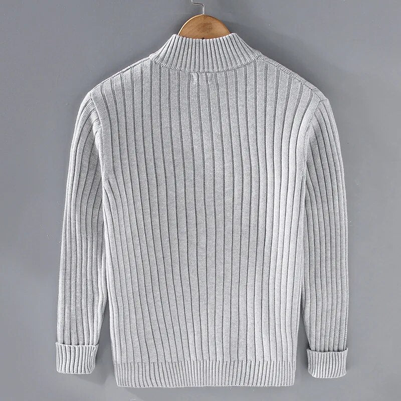 Franky™ - Ribbed Fabric Cotton Zip-Up Sweater