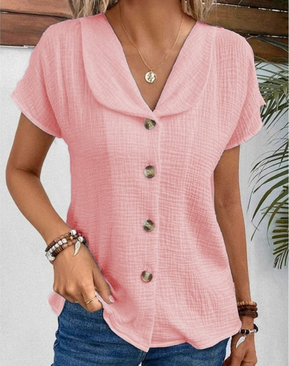 Yliana™ - Soft blouse with elegant buttons