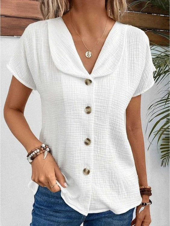 Yliana™ - Soft blouse with elegant buttons