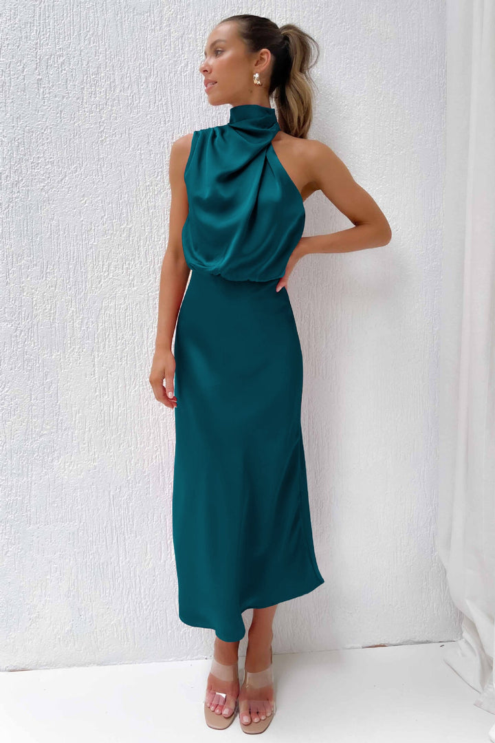 Shanie™ - Elegant Long Satin Dress