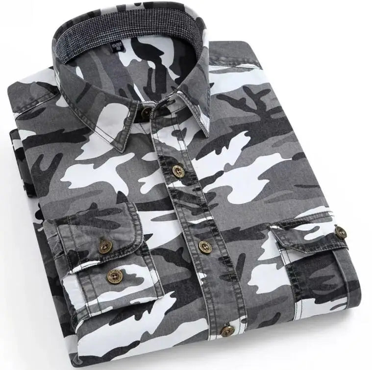 Andres™ - Camouflage Long Sleeve Cargo Shirt For Men