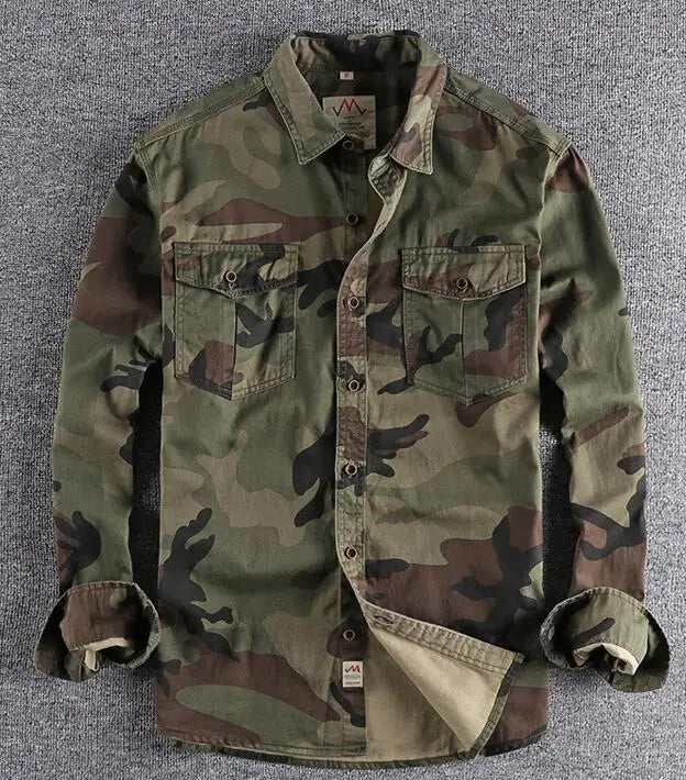 Andres™ - Camouflage Long Sleeve Cargo Shirt For Men