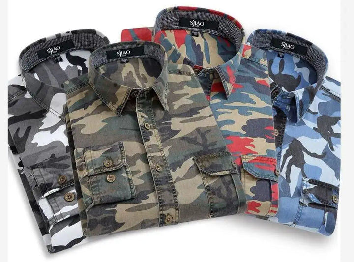 Andres™ - Camouflage Long Sleeve Cargo Shirt For Men