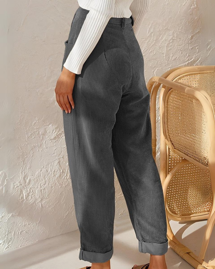 Elizia™ - Retro High-Waisted Corduroy Pants