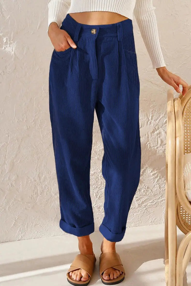 Elizia™ - Retro High-Waisted Corduroy Pants