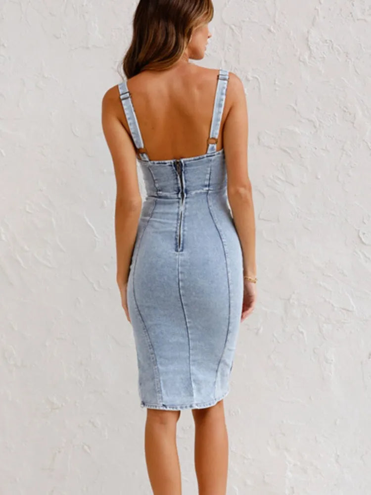 Brielle™ - Denim Dress with Adjustable Straps