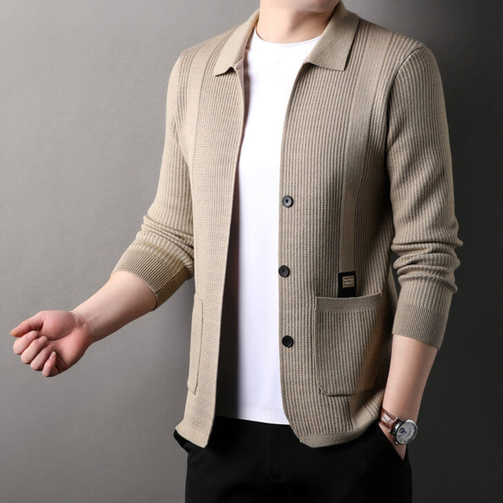 Jeri™ - Men's Lapel Knitted Long Sleeve Coat