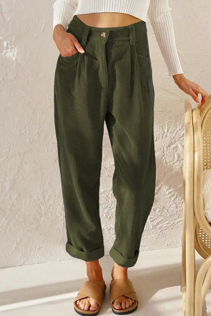 Elizia™ - Retro High-Waisted Corduroy Pants