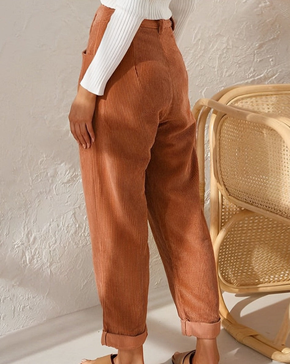 Elizia™ - Retro High-Waisted Corduroy Pants